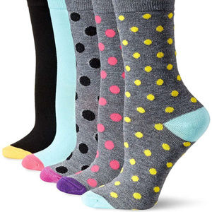 Women's Dots and Stripes Colorful Crew 10 Pair